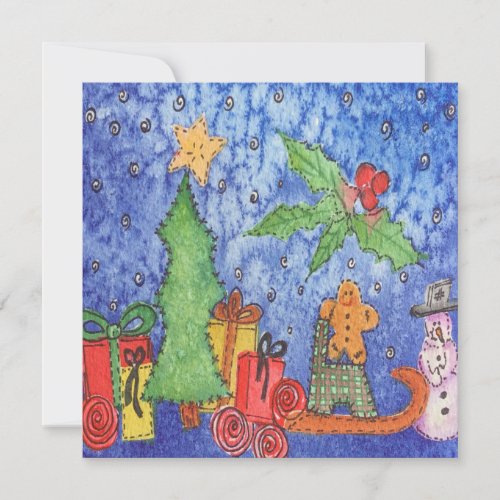 Whimsical Watercolor Christmas Cheer Card