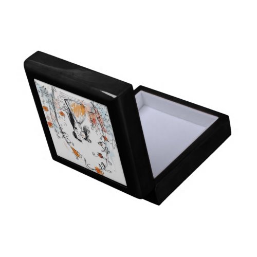 Whimsical Watercolor Couple Floral Arch Wedding Gift Box