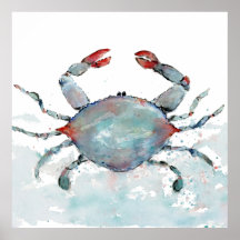 Whimsical Watercolor Crab