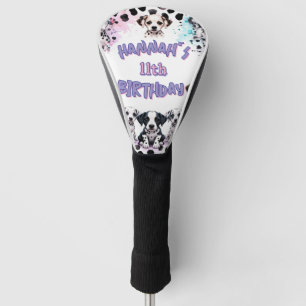 Whimsical Watercolor Dalmatian Birthday Golf Head Cover