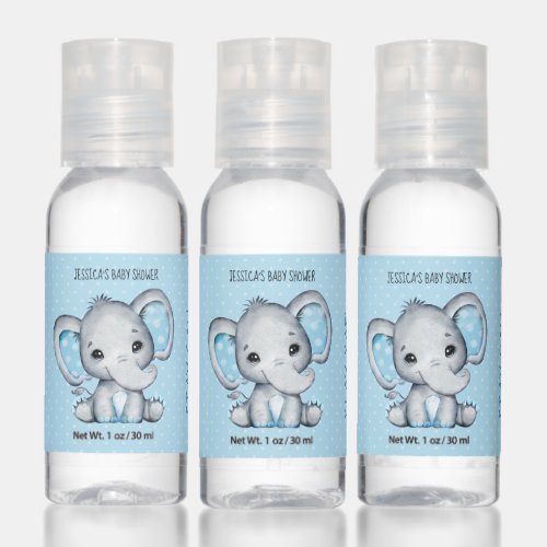 Whimsical Watercolor Elephant In Blue Hand Sanitizer