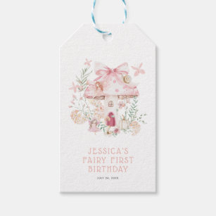 Whimsical Watercolor Fairy 1st Birthday Gift Tags