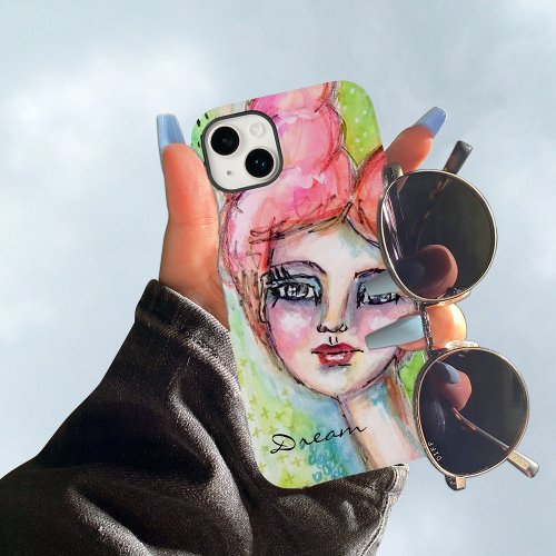 Whimsical Watercolor Fairy Girl Colorful Artistic iPhone 13 Case