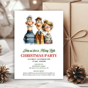 Whimsical Watercolor Family Editable Christmas Invitation