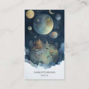 Whimsical Watercolor Fantasy Author Writer Business Card