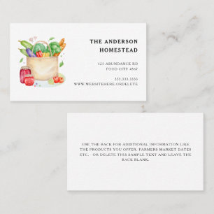 Whimsical Watercolor Farm Ranch Homestead Business Card