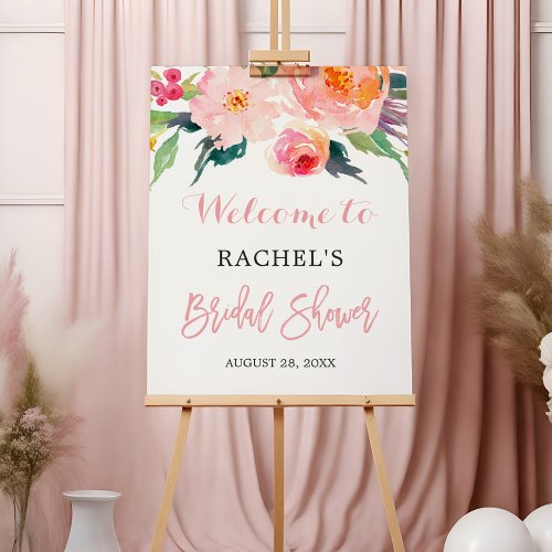 Whimsical Watercolor Floral Bridal Shower Foam Board