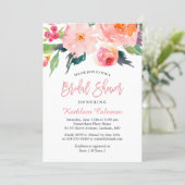 Whimsical Watercolor Floral Modern Bridal Shower Invitation (Standing Front)