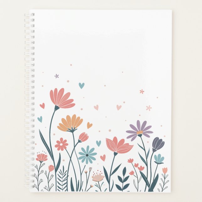 Whimsical Watercolor Floral Notebook (Front)