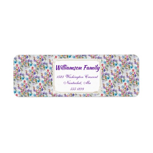 WHIMSICAL WATERCOLOR FLORAL PATTERN LABEL