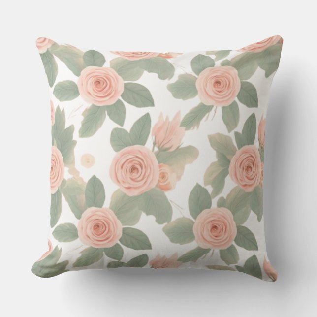 Whimsical Watercolor Floral Pillow Designs (Front)