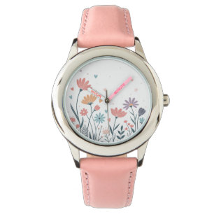 Whimsical Watercolor Floral Watch