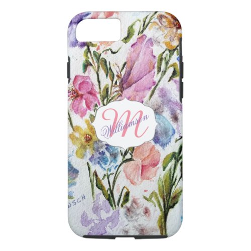 WHIMSICAL WATERCOLOR FLOWERS iPhone 87 CASE