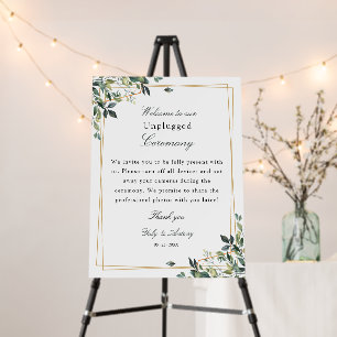 Whimsical Watercolor Foliage Unppluged Ceremony Foam Board
