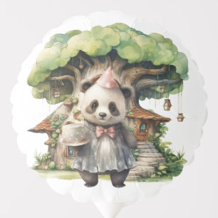 Whimsical Watercolor Forest Birthday Balloon