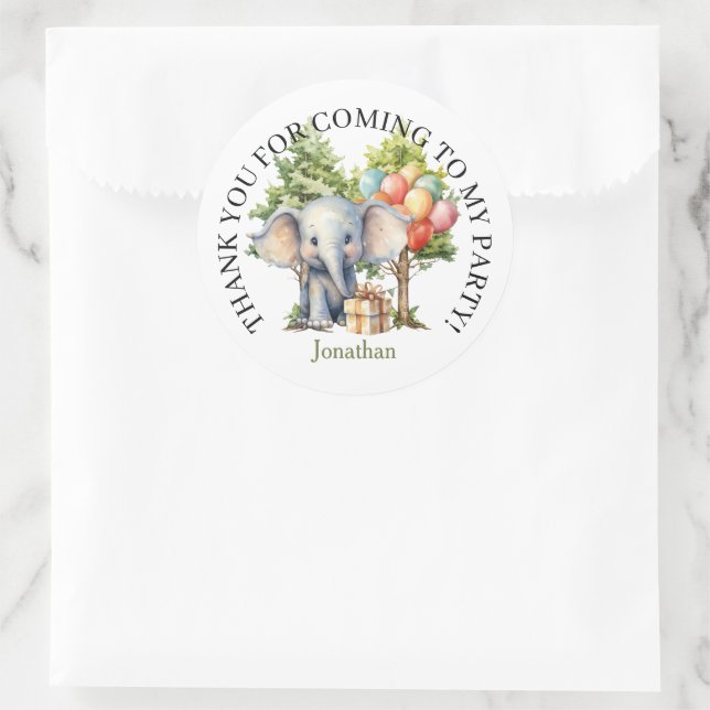 Whimsical Watercolor Forest Birthday Classic Round Sticker (Bag)