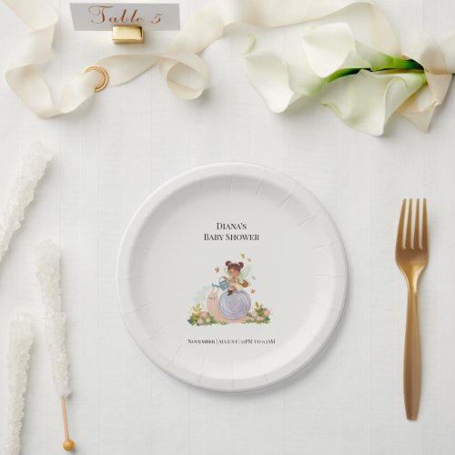 Whimsical Watercolor Garden Baby Shower Paper plat Plates