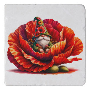 Whimsical Watercolor Garden Gnome Trivet