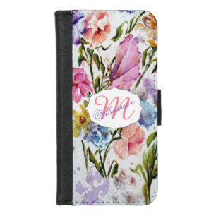 WHIMSICAL WATERCOLOR GARDEN iPhone 8/7 WALLET CASE