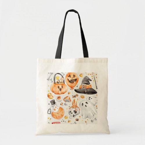 Whimsical Watercolor Halloween Tote Bag