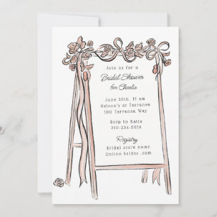 Whimsical Watercolor Hand-drawn Sign Bridal Shower Invitation