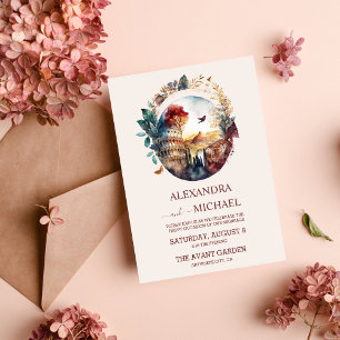 Whimsical Watercolor Italian Desitnation Wedding I Invitation