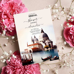 Whimsical Watercolor Italian Destination Bridal Invitation
