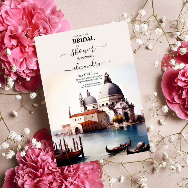 Whimsical Watercolor Italian Destination Bridal  Invitation (Creator Uploaded)