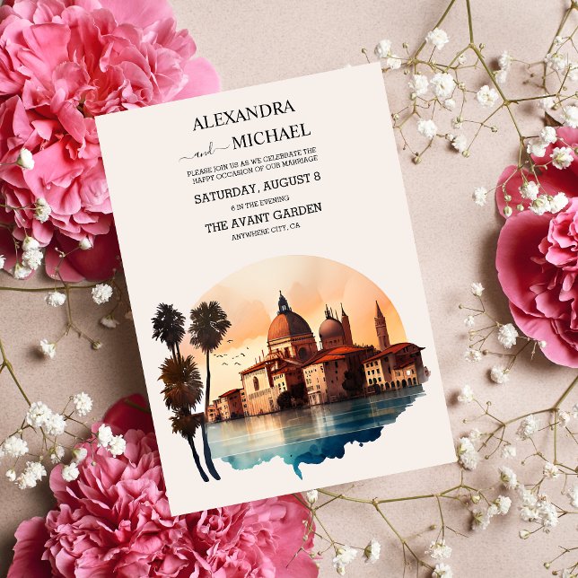 Whimsical Watercolor Italian Destination Invitation (Creator Uploaded)