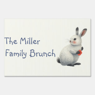 Whimsical Watercolor Meadow Easter Bunny Sign