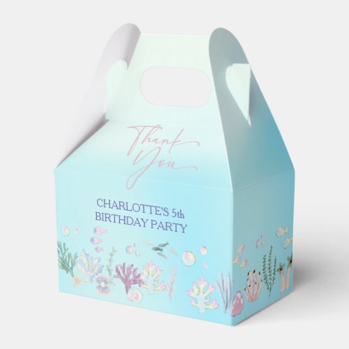 Whimsical Watercolor Mermaids Birthday Party Favor Boxes