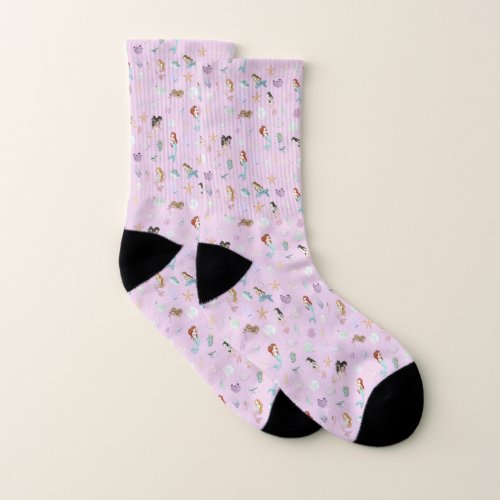 Whimsical Watercolor Mermaids Socks