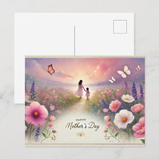 whimsical watercolor Mother’s Day Postcard (Front/Back)