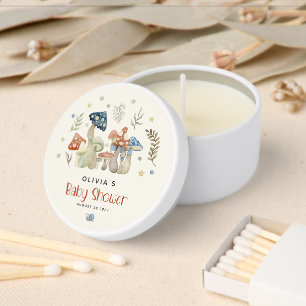 Whimsical Watercolor Mushroom Baby Shower  Mini Candle Favors