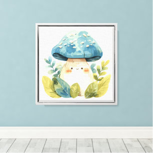 Whimsical Watercolor Mushroom Canvas Print