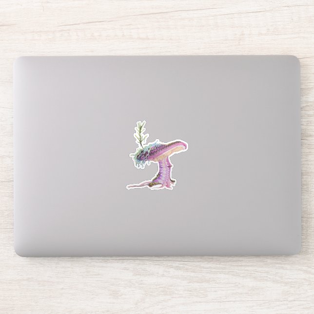 Whimsical Watercolor Mushroom Sticker (Computer)