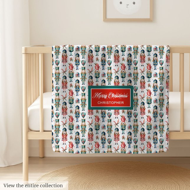 Whimsical watercolor nutcracker traditional gift baby blanket (Whimsical watercolor nutcracker traditional gift baby blanket)