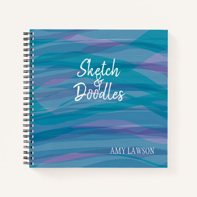 Whimsical Watercolor Pattern Custom Notebook (Front)