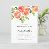 Whimsical Watercolor Peaches Bridal Luncheon Invitation (Standing Front)