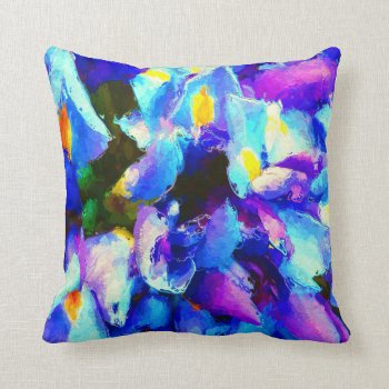 Whimsical Watercolor Purple Iris Throw Pillow by lisaguenraymondesign at Zazzle