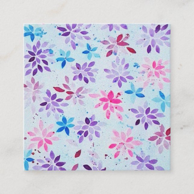 ​Whimsical Watercolor Purple & Pink Floral Enclosure Card (Front)