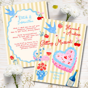 Whimsical watercolor quirky Wedding Invitation