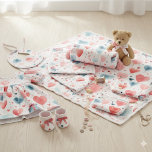 Whimsical Watercolor Seamles Heart Balloons Gifts  Fabric