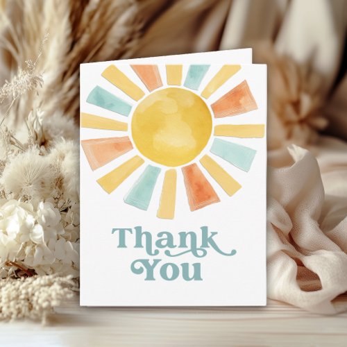 Whimsical Watercolor Sunshine Thank You