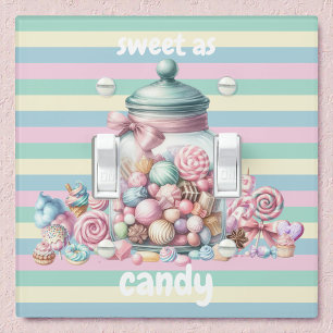 Whimsical Watercolor Sweet Candy Light Switch Cover