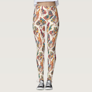 Whimsical Watercolor Turkey – Autumn Thanksgiving Leggings