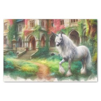 Whimsical Watercolor Unicorn Craft Tissue Paper