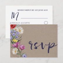 Whimsical Watercolor Wild Flower Kraft Wedding