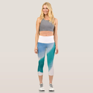 Whimsical Watercolor Wildflower Pattern Women's Le Capri Leggings