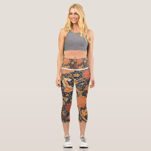 Whimsical Watercolor Wildflower Pattern Women's Le Capri Leggings